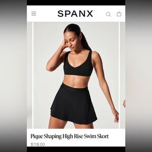 SPANX swimsuit NWT BLACK size S skirt, Size M top